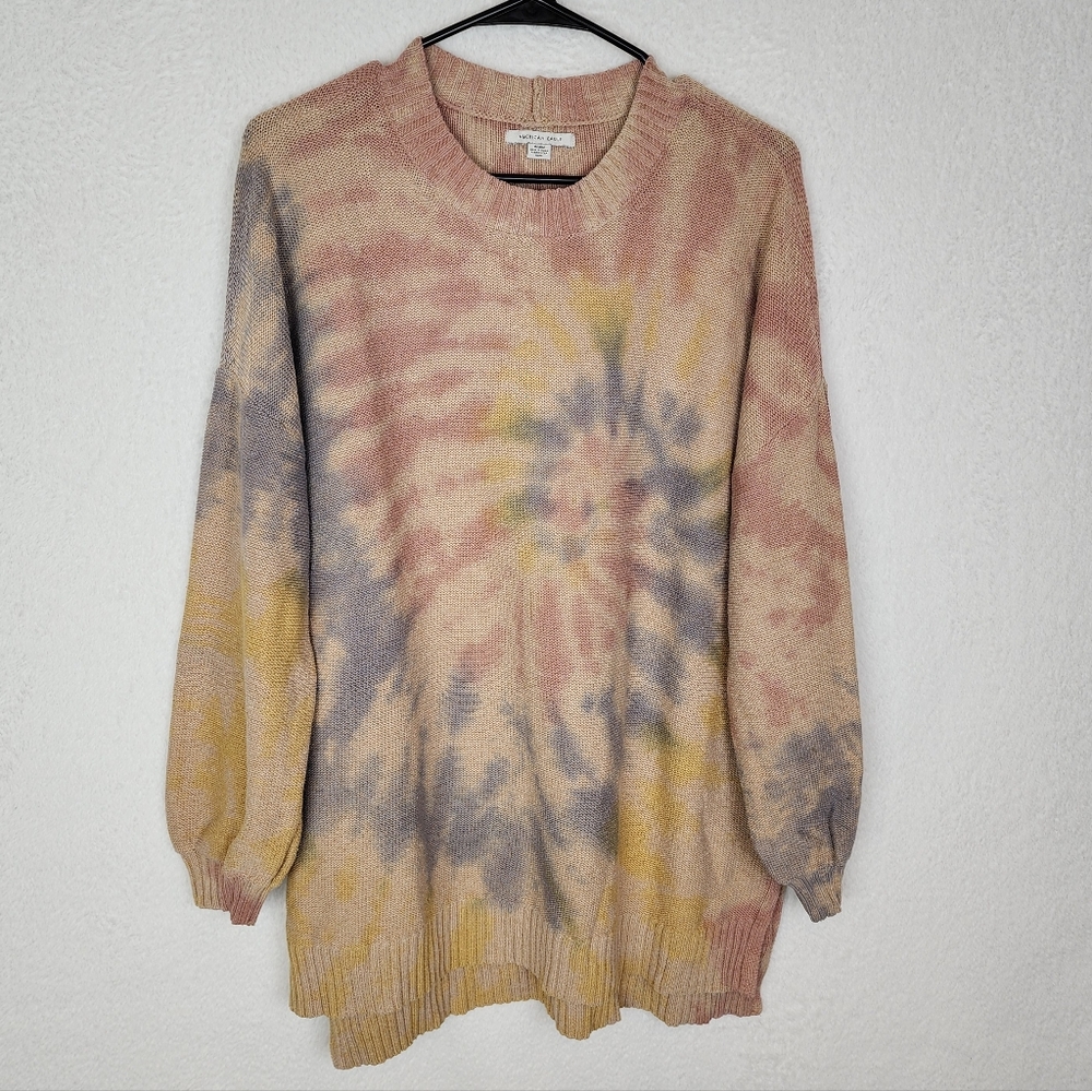 AMERICAN EAGLE Oversized Tie Dye Crew Neck Sweater M